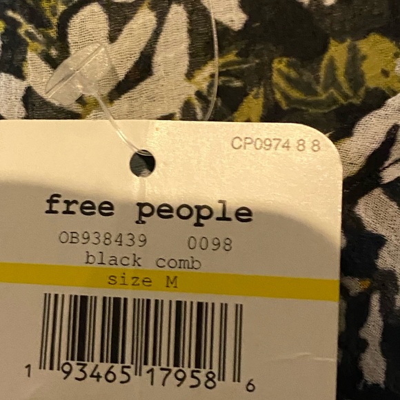 NWT Free People Floral Print Black Combo/Lace Bodysuit - Picture 8 of 9